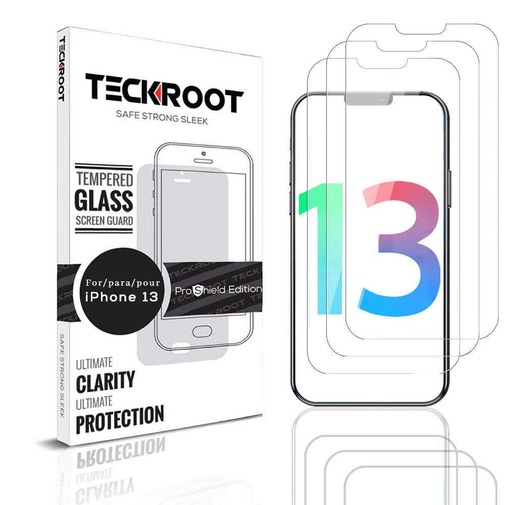 iPhone 13 Tempered Glass Screen Protector ProShield Edition [ 3 pack ]