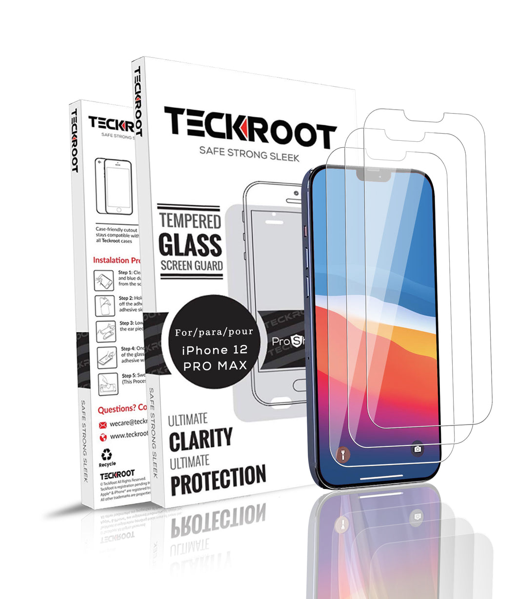 iPhone 12 Pro Max Tempered Glass Screen Protector ProShield Edition [ 3 pack ]