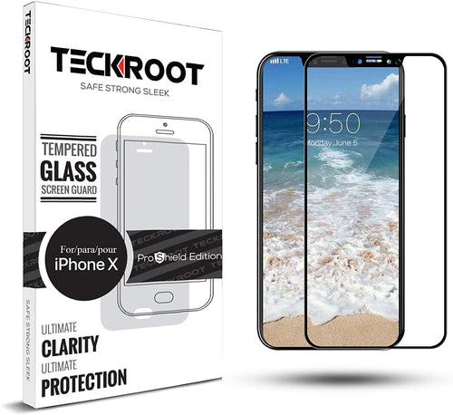 iPhone X Screen Protector Glass Full Cover ProShield Edition [2 Pack]